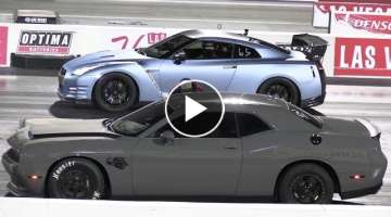 GTR vs Dodge Chellenger SRT Scat Pack - drag race