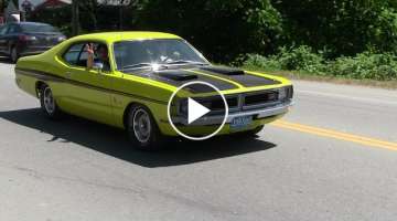 Badass Muscle Cars on street,big muscle sound ,acceleration,American Big Muscle of 60's & 70's