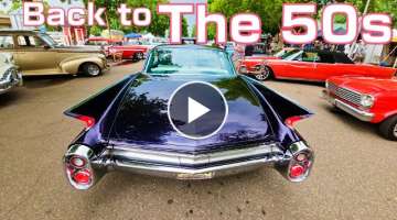 Epic annual Back to the 50s {1964 back} classic car show MSRA street rods & classic cars old truc...