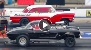 The Most Exciting Drag Race Back In The Day Hot Rods Gassers Vintage Cars at Byron Dragway