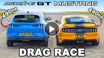 Ford Mustang v Mach-E GT: DRAG RACE
