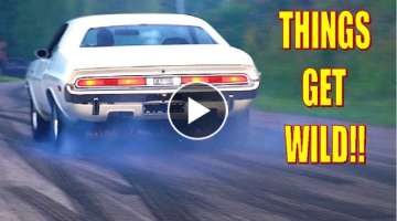 BURNOUTS & LOUD V8's!! - MUSCLE CARS Leaving a Car Show