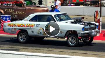 OLD SCHOOL RACING BACK IN THE DAY 60S AND OLDER CARS GLORY DAYS GASSERS AT BYRON DRAGWAY